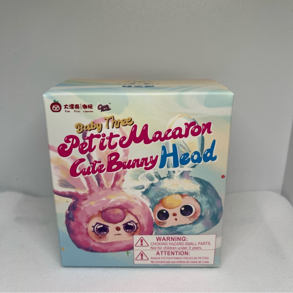 Baby Three Petit Macaron Cute Bunny Head SUPRISE NEW IN BOX!!!